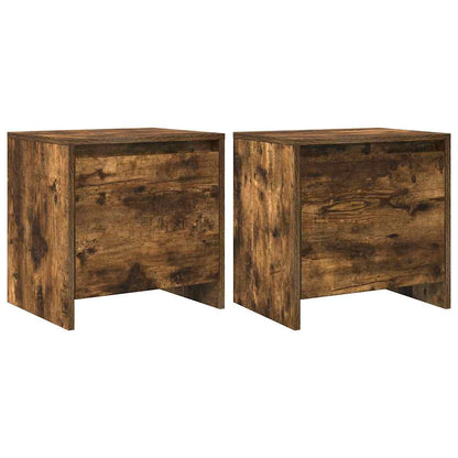 Comodini 2 pz Rovere Fumo 45x34x44,5 cm in Truciolato