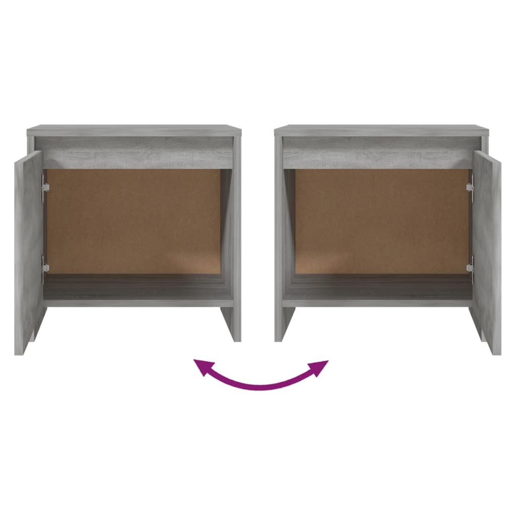 Comodini 2 pz Grigio Sonoma 45x34x44,5 cm in Truciolato