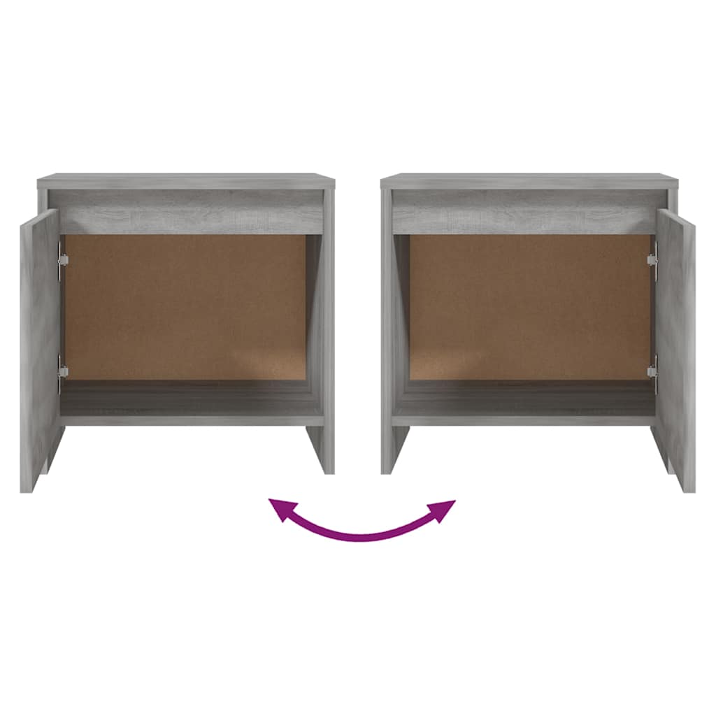 Comodini 2 pz Grigio Sonoma 45x34x44,5 cm in Truciolato