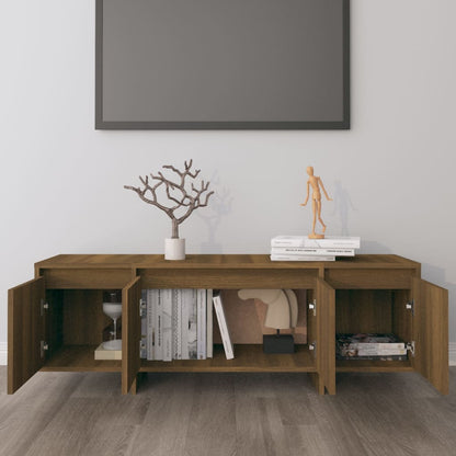 Brown Oak TV Cabinet 120x30x40.5 cm in Chipboard