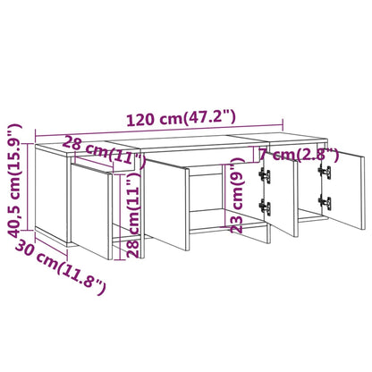 Mobile Porta TV Rovere Marrone 120x30x40,5 cm in Truciolato