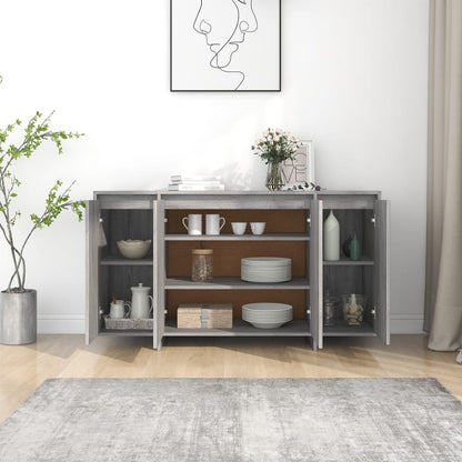 Credenza Grigio Sonoma 135x41x75 cm in Truciolato - homemem39