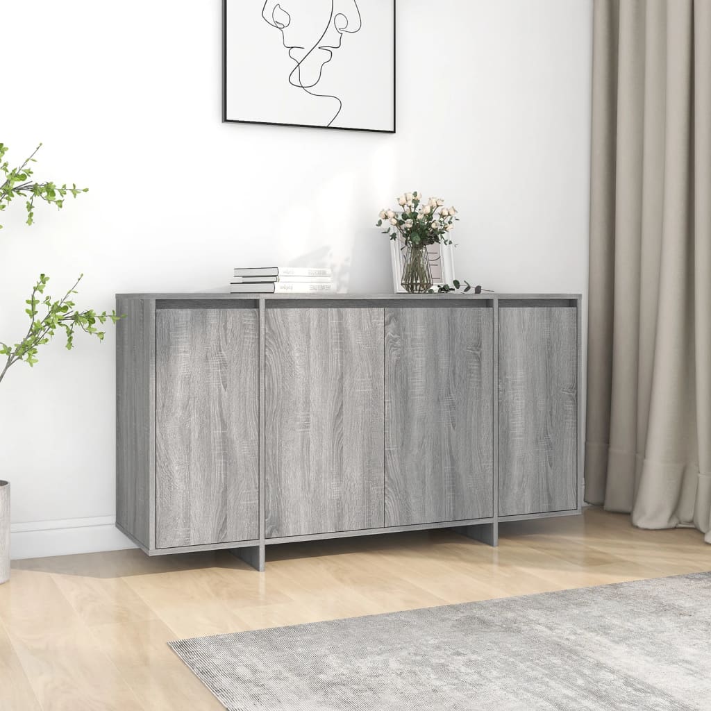 Credenza Grigio Sonoma 135x41x75 cm in Truciolato - homemem39