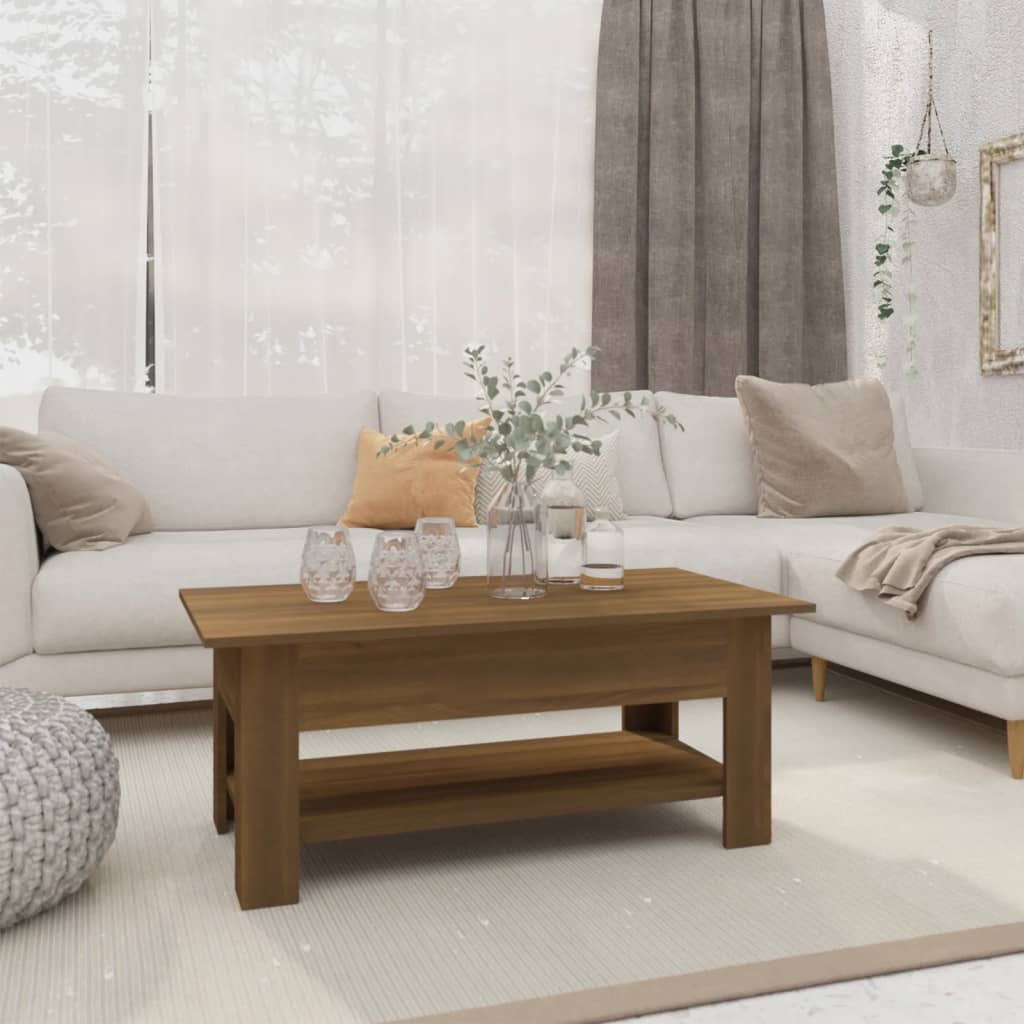 Tavolino da Salotto Rovere Marrone 102x55x42 cm in Truciolato | homemem39