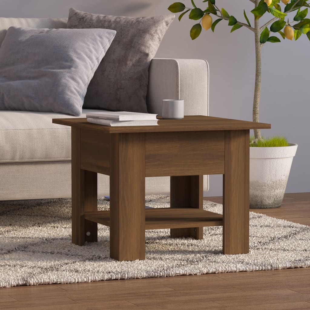 Tavolino da Salotto Rovere Marrone 55x55x42 cm in Truciolato | homemem39