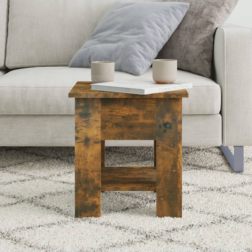 Tavolino da Salotto Rovere Fumo 40x40x42 cm Legno Multistrato | homemem39