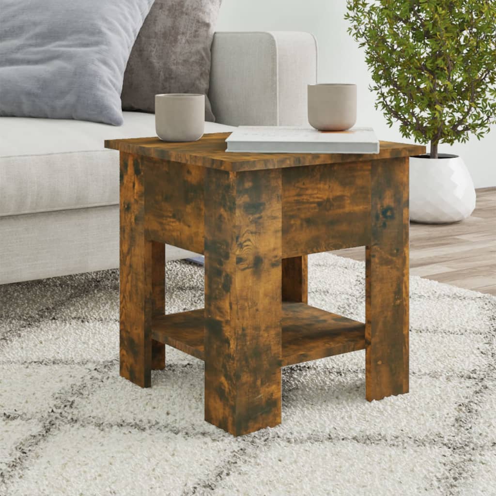 Tavolino da Salotto Rovere Fumo 40x40x42 cm Legno Multistrato | homemem39