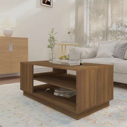 Tavolino da Salotto Rovere Marrone 102x55x43 cm in Truciolato | homemem39
