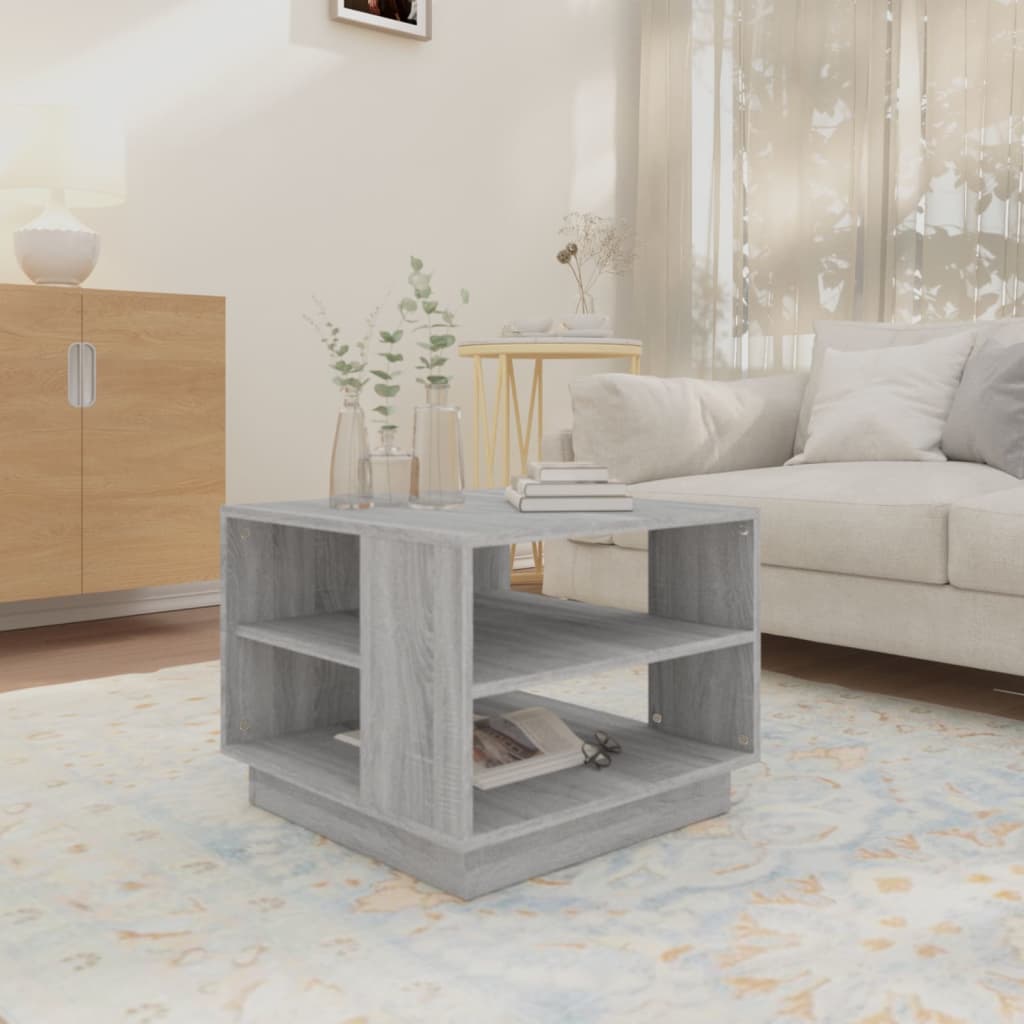 Tavolino da Salotto Grigio Sonoma 55x55x43 cm in Truciolato | homemem39