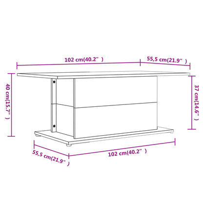 Tavolino da Salotto Rovere Fumo 102x55,5x40 cm in Truciolato | homemem39