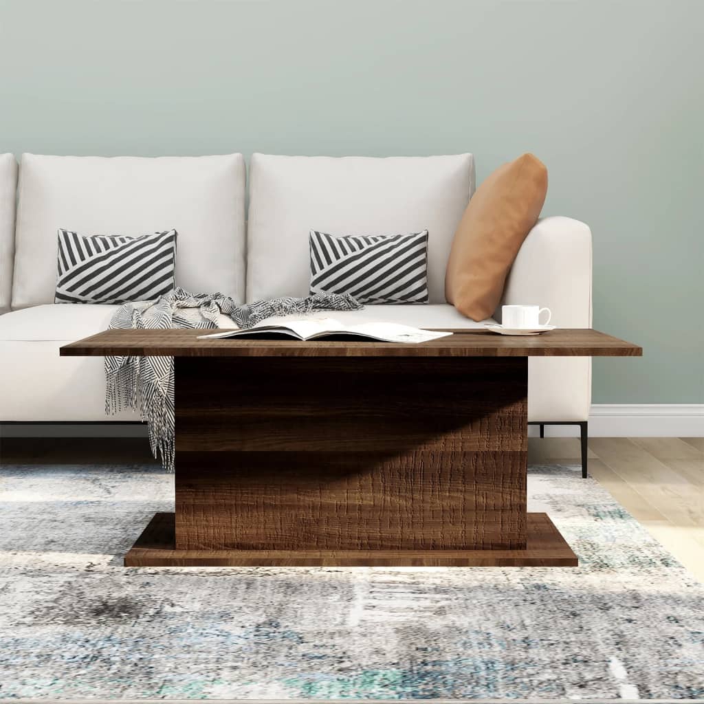 Tavolino da Salotto Rovere Marrone 102x55,5x40 cm in Truciolato | homemem39