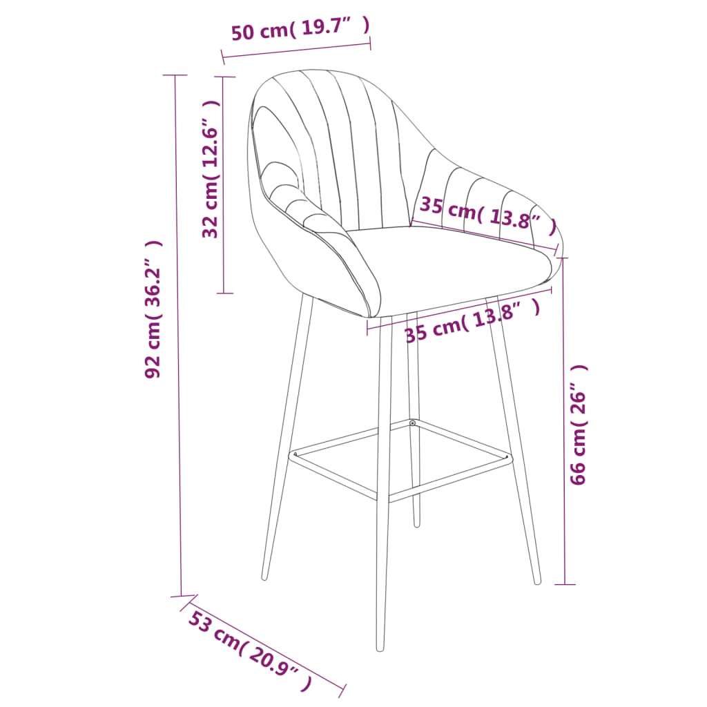 Sgabelli da Bar 2 pz Marrone Chiaro in Similpelle