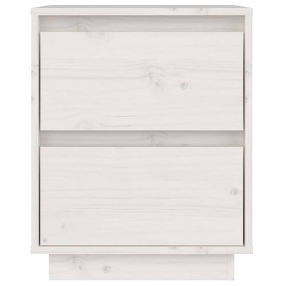Comodini 2 pz Bianchi 40x35x50 cm in Legno Massello di Pino | homemem39