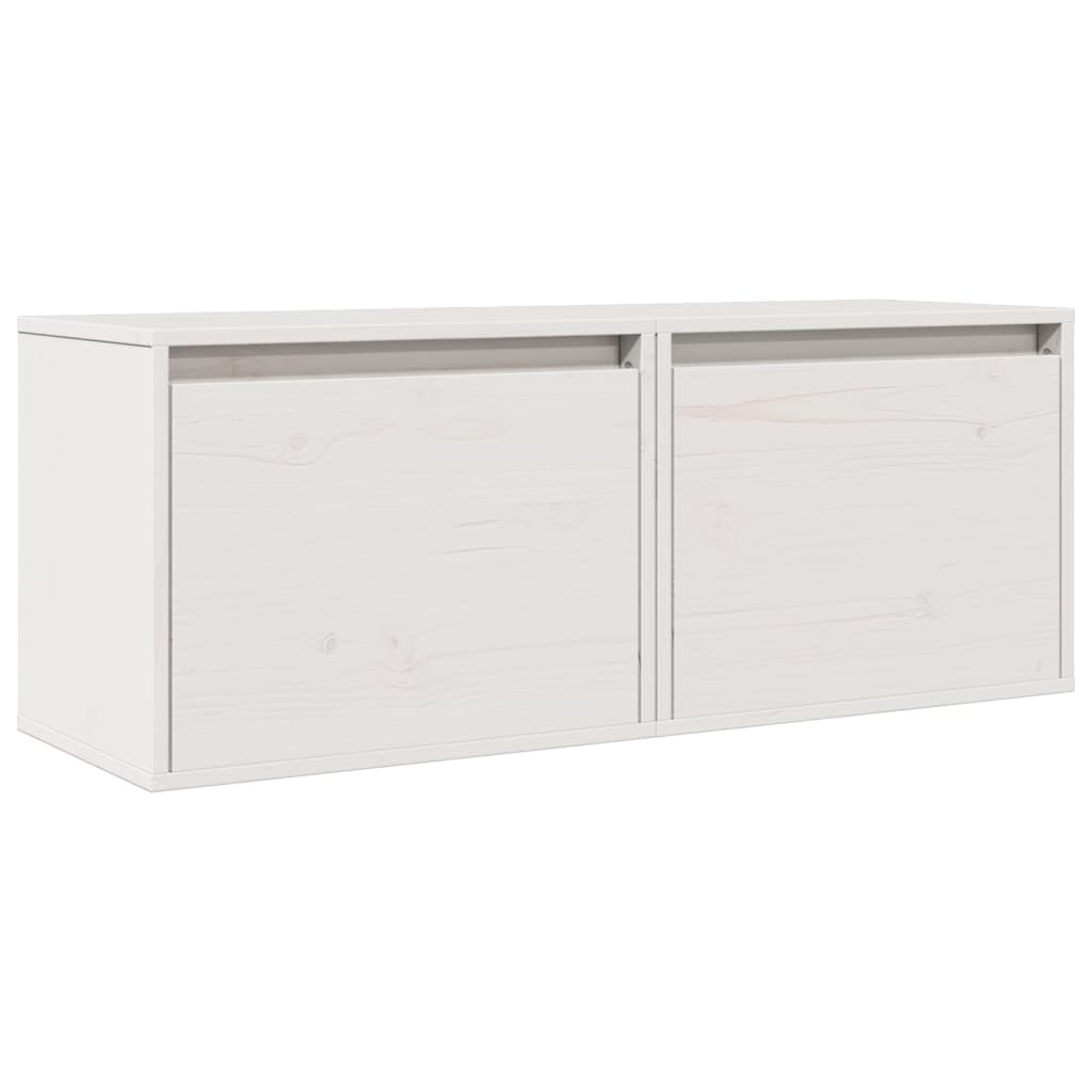 Pensili Bianchi 2 pz 45x30x35 cm in Legno Massello di Pino | homemem39