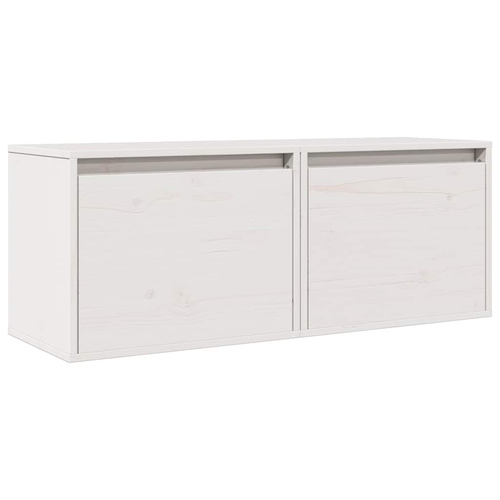 Pensili Bianchi 2 pz 45x30x35 cm in Legno Massello di Pino