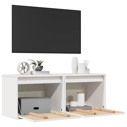 Pensili Bianchi 2 pz 45x30x35 cm in Legno Massello di Pino