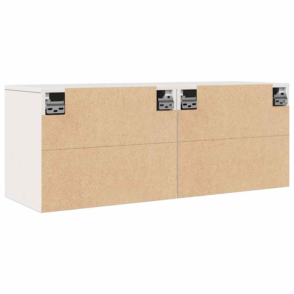 Pensili Bianchi 2 pz 45x30x35 cm in Legno Massello di Pino