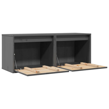 Pensili Grigi 2 pz 45x30x35 cm in Legno Massello di Pino | homemem39