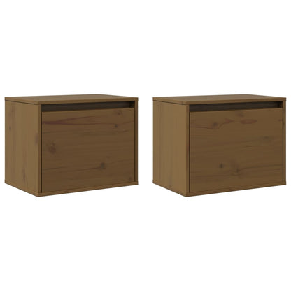 Pensili ambra 2 pz 45x30x35 cm in Legno Massello di Pino | homemem39