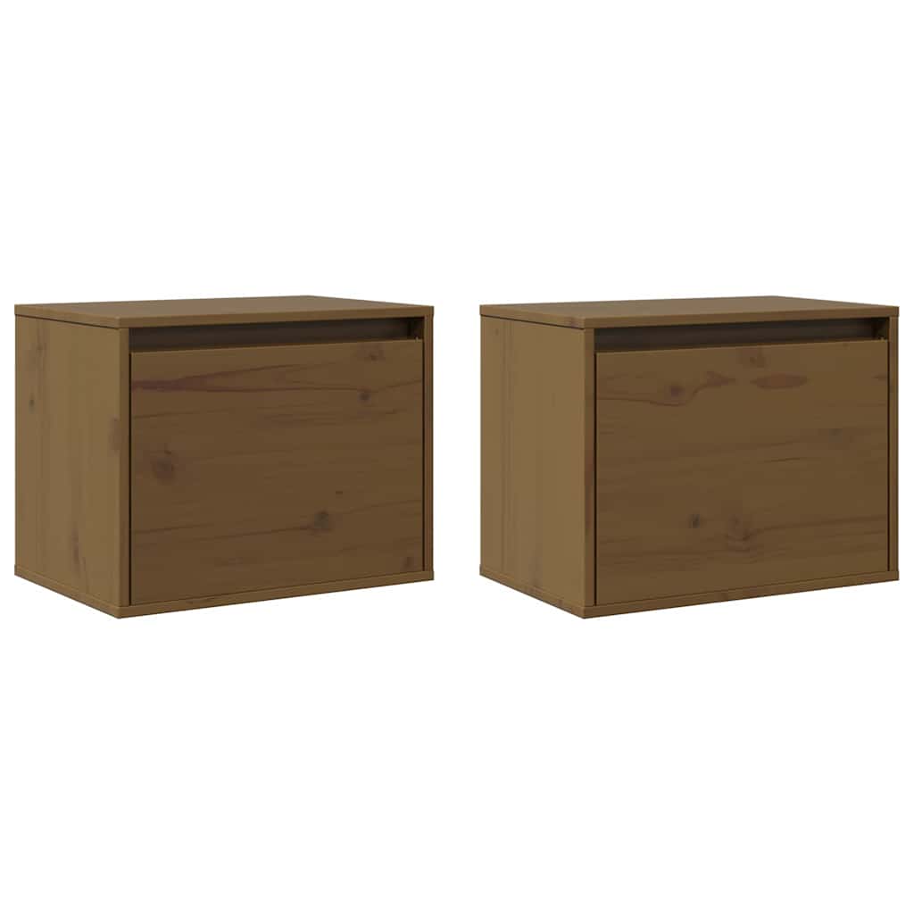 Pensili ambra 2 pz 45x30x35 cm in Legno Massello di Pino