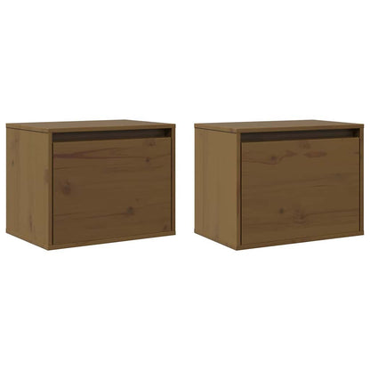 Pensili ambra 2 pz 45x30x35 cm in Legno Massello di Pino