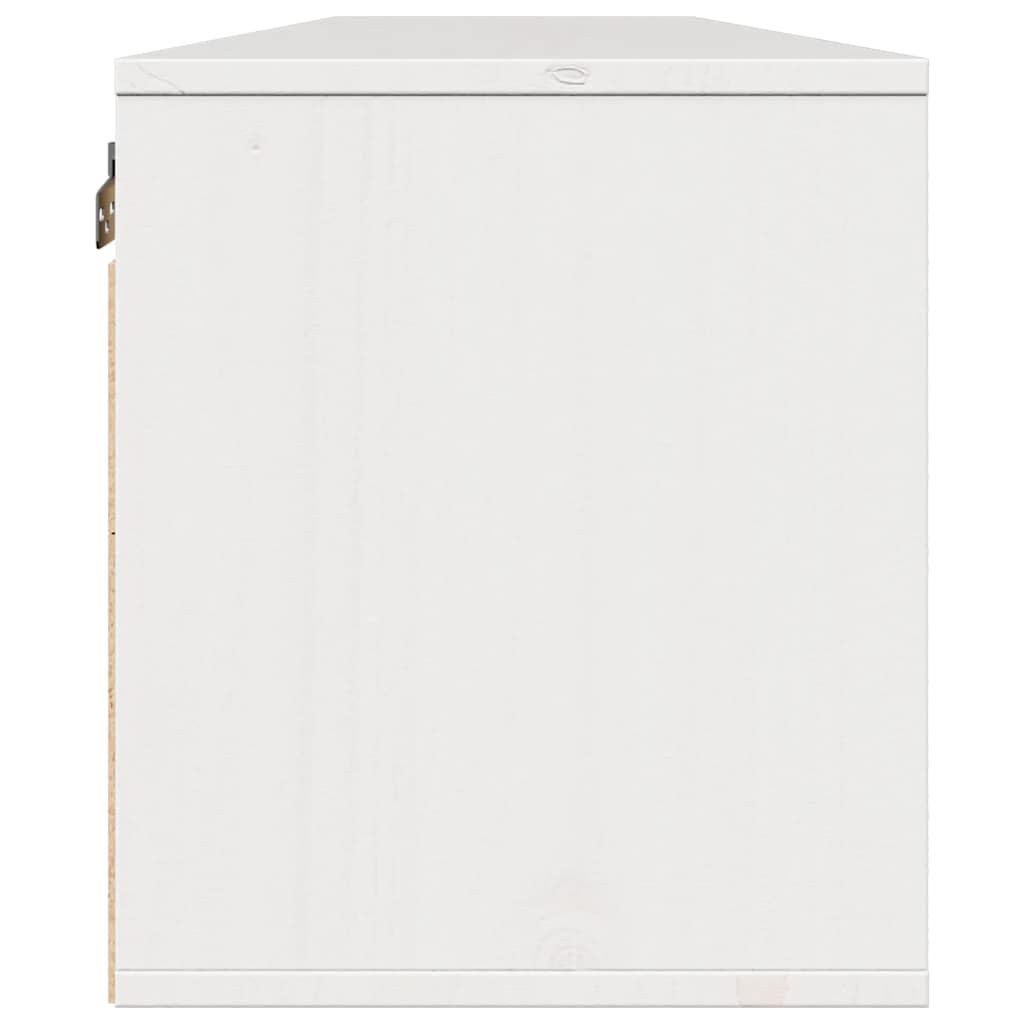 Pensili 2 pz Bianchi 80x30x35 cm in Legno Massello di Pino | homemem39