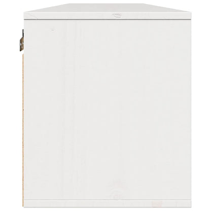 Pensili 2 pz Bianchi 80x30x35 cm in Legno Massello di Pino | homemem39