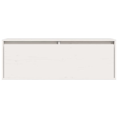 Pensile Bianco 100x30x35 cm in Legno Massello di Pino | homemem39