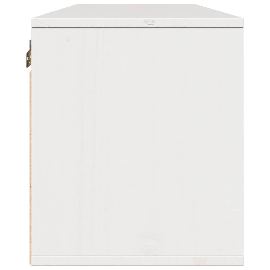 Pensile Bianco 100x30x35 cm in Legno Massello di Pino | homemem39