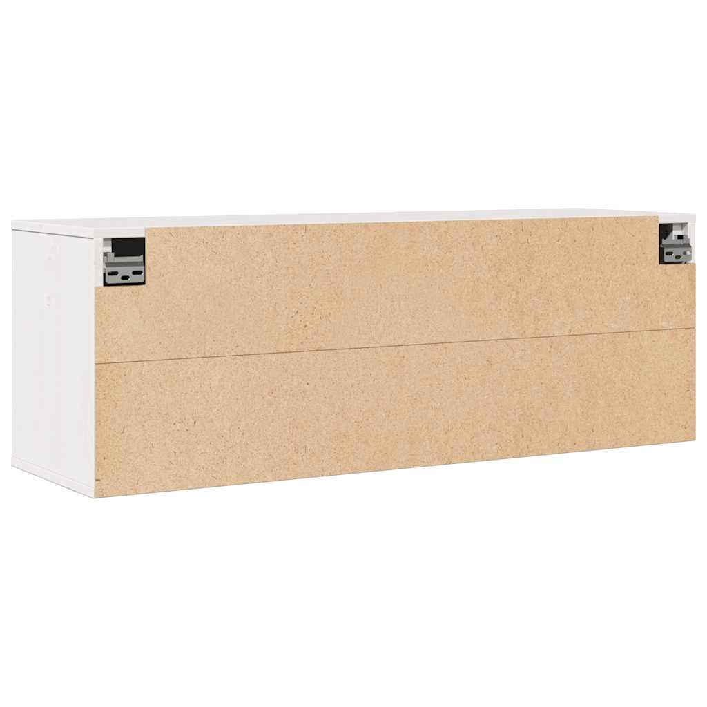 Pensile Bianco 100x30x35 cm in Legno Massello di Pino | homemem39