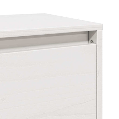 Pensile Bianco 100x30x35 cm in Legno Massello di Pino | homemem39