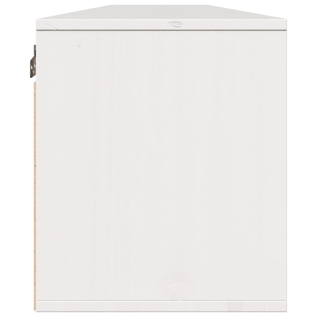 Pensili 2 pz Bianchi 100x30x35 cm in Legno Massello di Pino