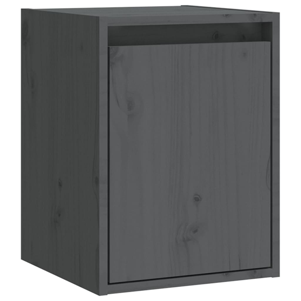 Pensili 2 pz Grigi 30x30x40 cm in Legno Massello di Pino | homemem39
