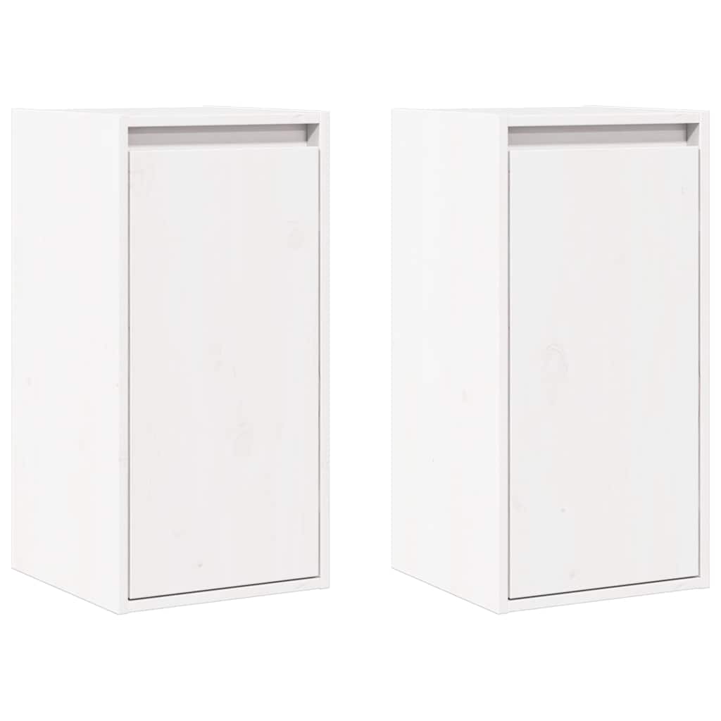 Pensili 2 pz Bianchi 30x30x60 cm in Legno Massello di Pino | homemem39