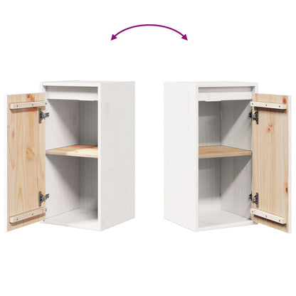 Pensili 2 pz Bianchi 30x30x60 cm in Legno Massello di Pino | homemem39