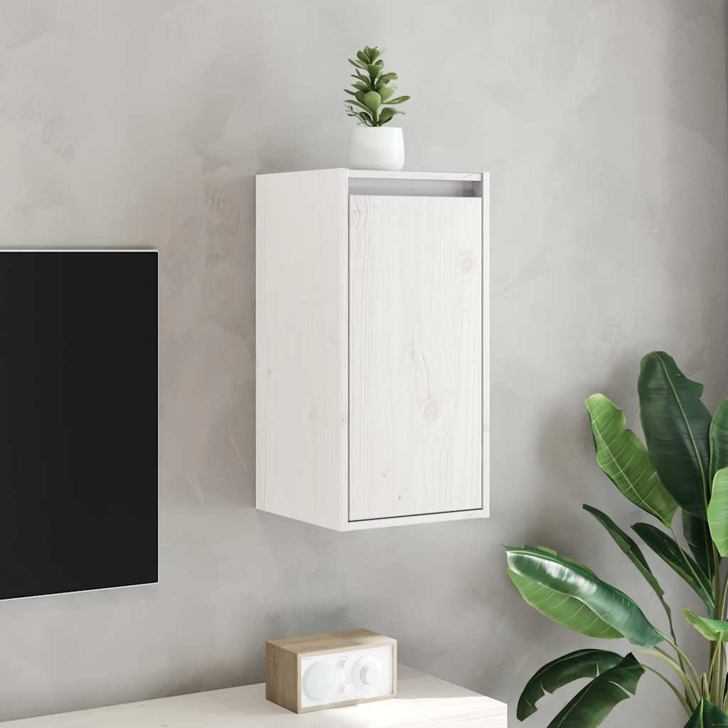 Pensili 2 pz Bianchi 30x30x60 cm in Legno Massello di Pino | homemem39