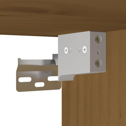 Pensili 2 pz Marrone ambra 80x30x35cm in Legno Massello di Pino