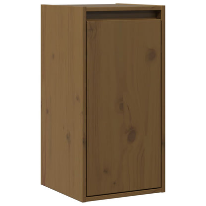 Pensili 2 pz Marrone ambra 80x30x35cm in Legno Massello di Pino