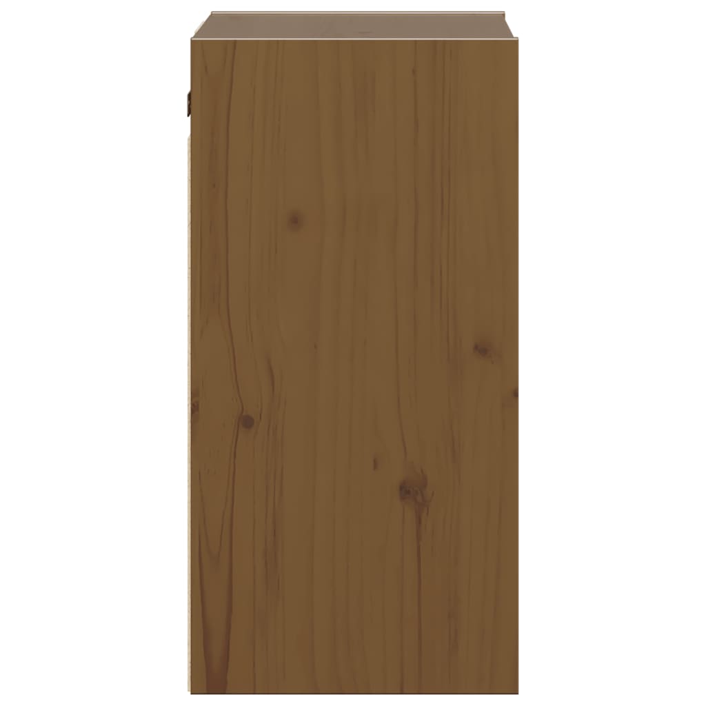 Pensili 2 pz Marrone ambra 80x30x35cm in Legno Massello di Pino | homemem39