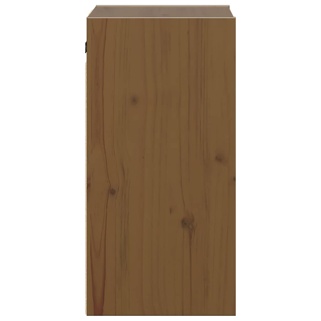 Pensili 2 pz Marrone ambra 80x30x35cm in Legno Massello di Pino
