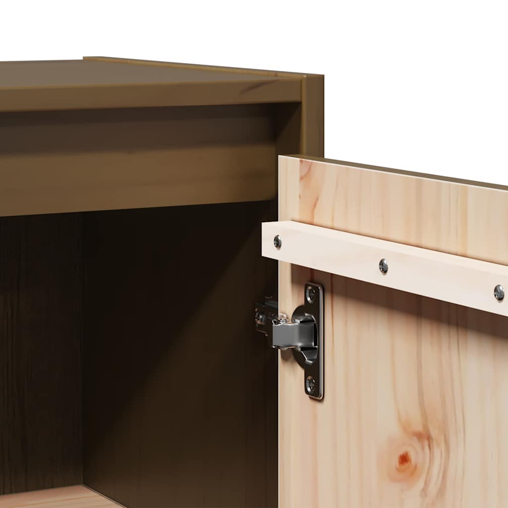 Pensili 2 pz Marrone ambra 80x30x35cm in Legno Massello di Pino