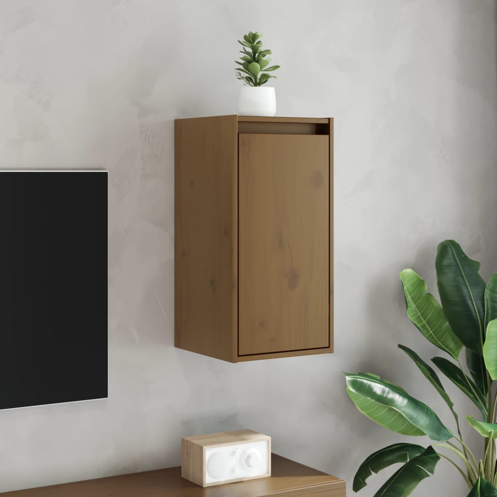 Pensili 2 pz Marrone ambra 80x30x35cm in Legno Massello di Pino | homemem39