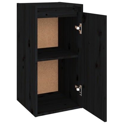 Black wall unit 30x30x60 cm in solid pine wood