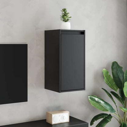 Black wall unit 30x30x60 cm in solid pine wood