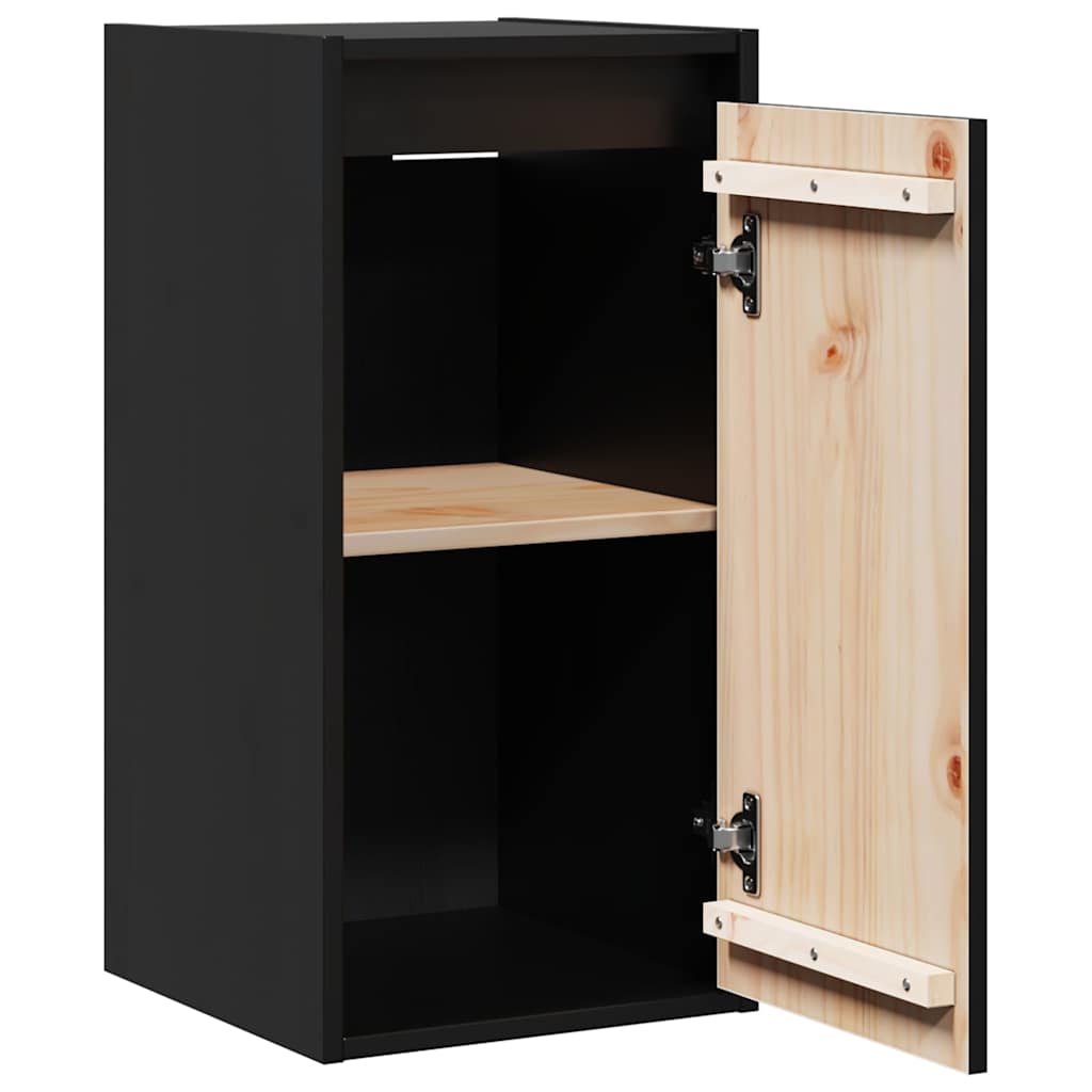 Pensili 2 pz Neri 30x30x60 cm in Legno Massello di Pino
