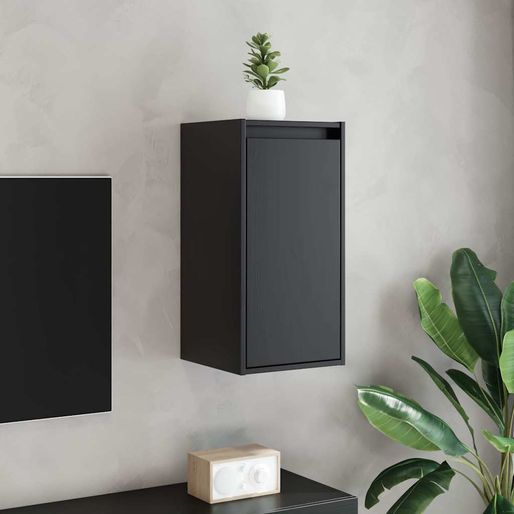 Pensili 2 pz Neri 30x30x60 cm in Legno Massello di Pino