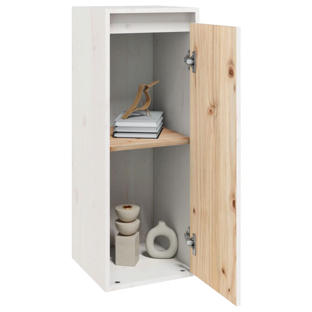 Pensili 2 pz Bianchi 30x30x80 cm in Legno Massello di Pino | homemem39