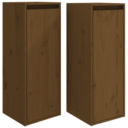 Pensili 2 pz Marrone Ambra 30x30x80cm in Legno Massello di Pino | homemem39