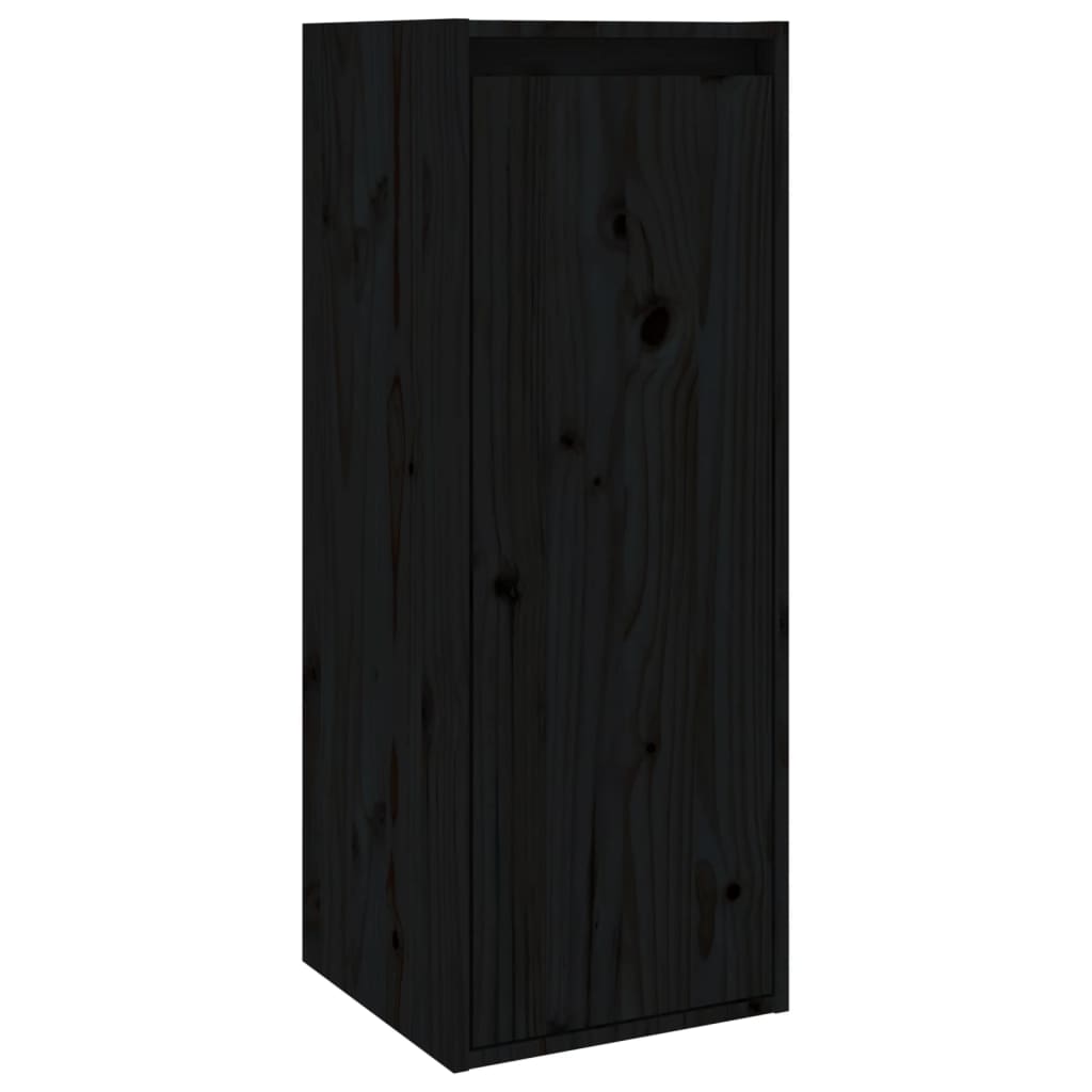 Pensili 2 pz Neri 30x30x80 cm in Legno Massello di Pino | homemem39