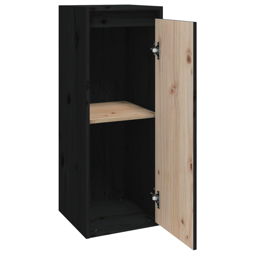 Pensili 2 pz Neri 30x30x80 cm in Legno Massello di Pino | homemem39